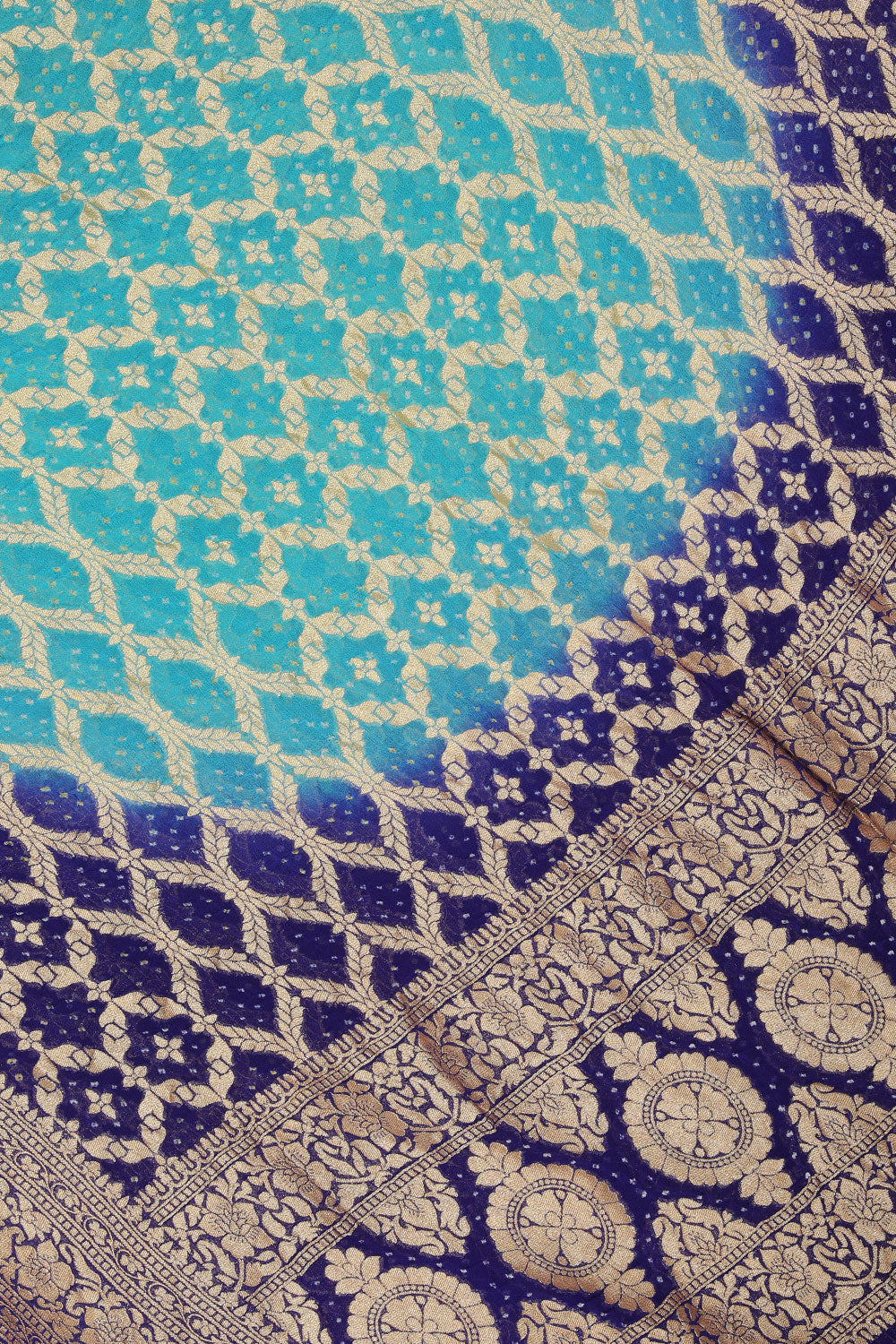 Image of Banarasi Chiffon Bandhani Brocade Dupatta