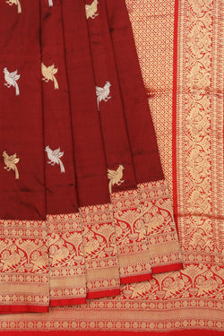 Image of Banarasi Silk Maroon Saree