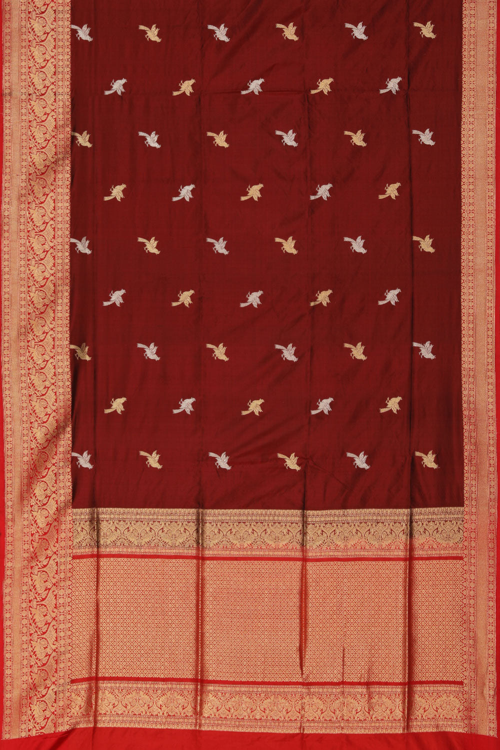 Image of Banarasi Silk Maroon Saree