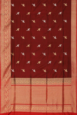 Image of Banarasi Silk Maroon Saree