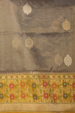 Collection of Banarasi Silk Silver-Grey Saree in a gallery layout