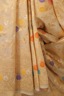 Collection of Banarasi Silk Ivory Cream Saree in a gallery layout