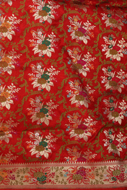 Image of Banarasi Silk Red Saree