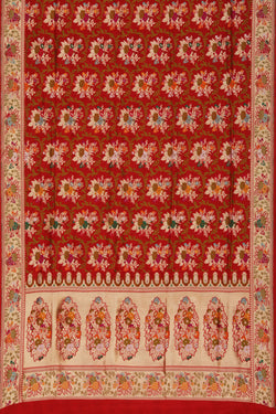 Image of Banarasi Silk Red Saree