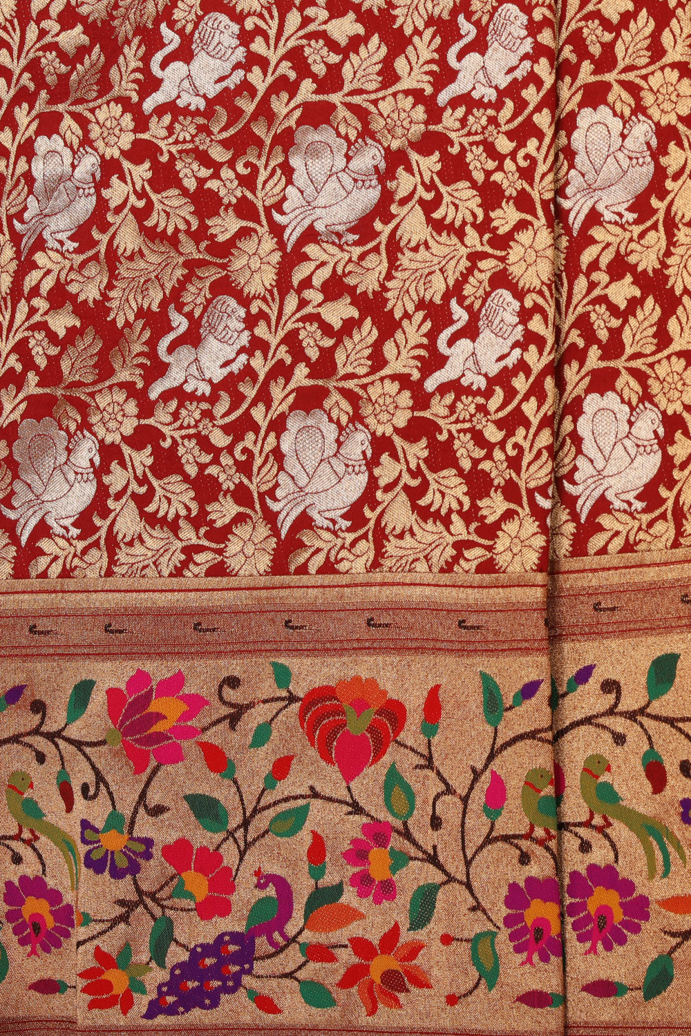 Collection of Banarasi Silk Pavada Brocade Unstitched Set in a gallery layout