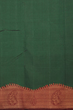 Collection of Simple Yet Elegant Arani Silk Bottle Green Saree in a gallery layout