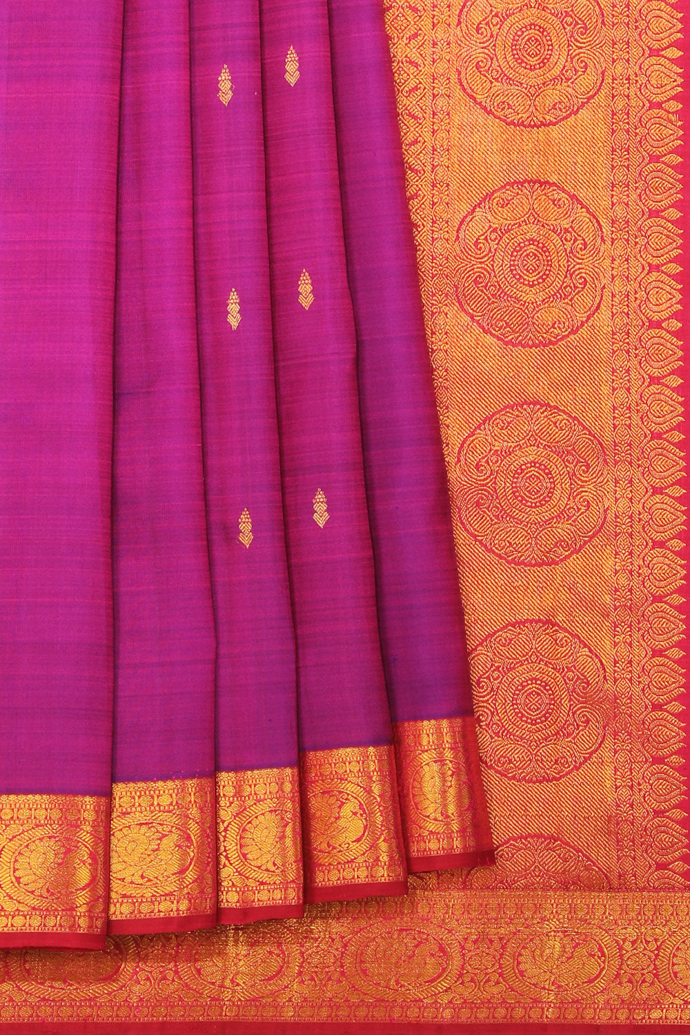 Collection of Arani Silk Violet Saree in a gallery layout