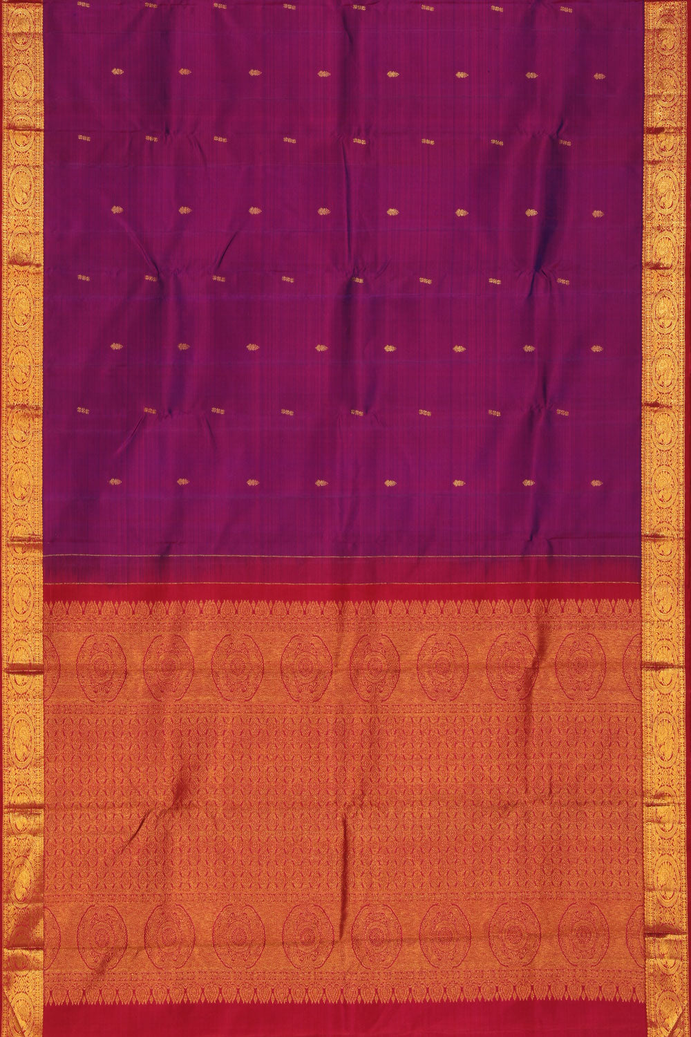 Collection of Arani Silk Violet Saree in a gallery layout