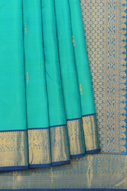 Collection of Arani Silk Sea Green Saree in a gallery layout