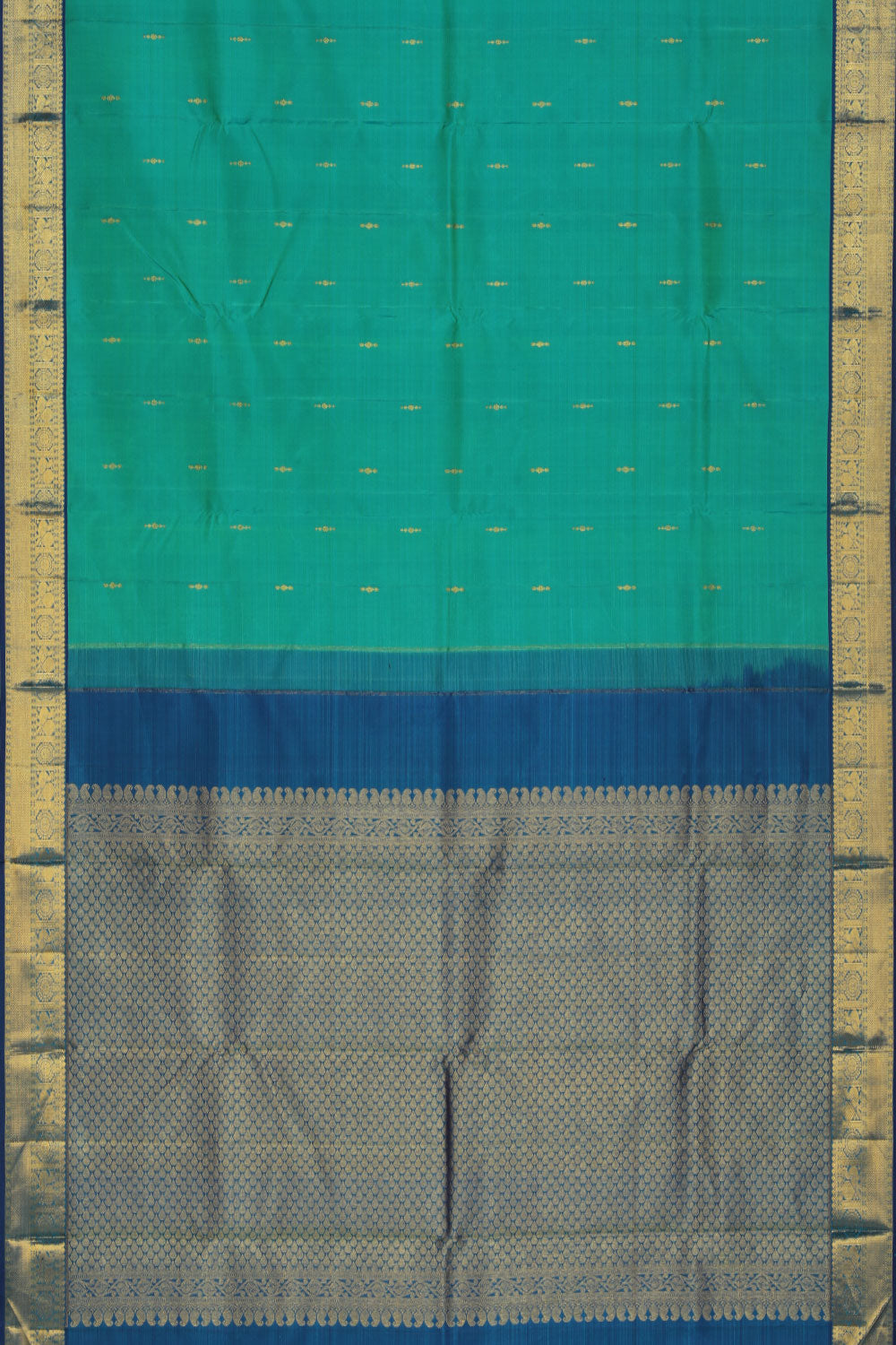 Collection of Arani Silk Sea Green Saree in a gallery layout