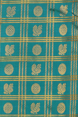 Collection of Arani Silk Teal Green Saree in a gallery layout