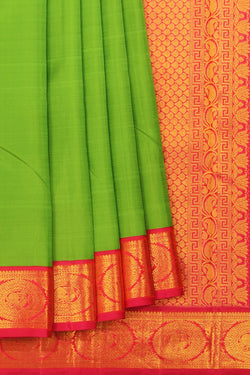 Collection of Arani Silk Green Saree in a gallery layout