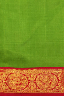 Collection of Arani Silk Green Saree in a gallery layout