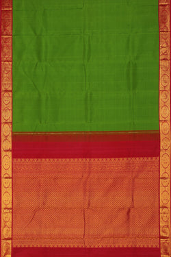 Collection of Arani Silk Green Saree in a gallery layout