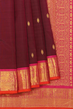 Collection of Arani Silk Violet Saree in a gallery layout