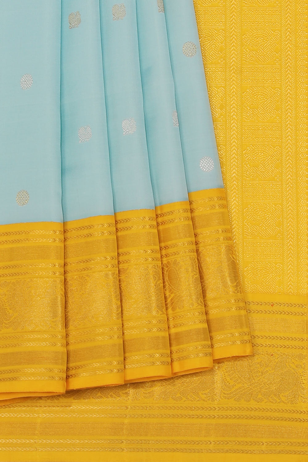 Collection of Arani Silk Blue Saree in a gallery layout