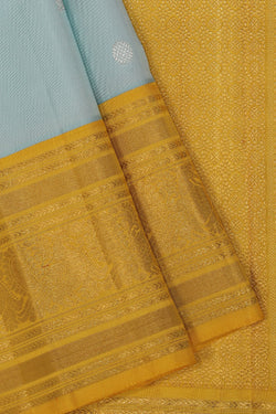 Collection of Arani Silk Blue Saree in a gallery layout