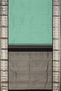 Collection of Arani Silk Turquoise Green Saree in a gallery layout