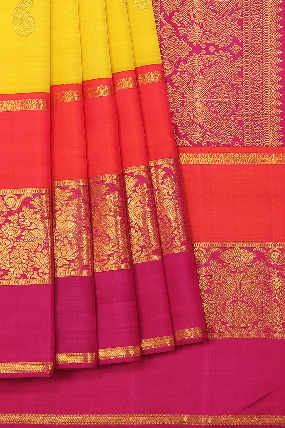 Arani Silk Yellow Saree