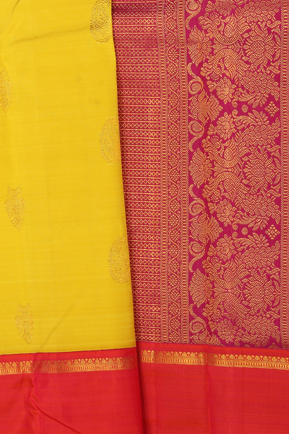 Arani Silk Yellow Saree