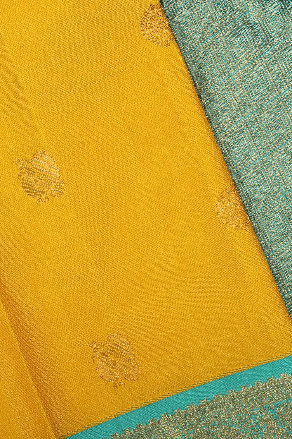 Collection of Arani Silk Yellow Saree in a gallery layout