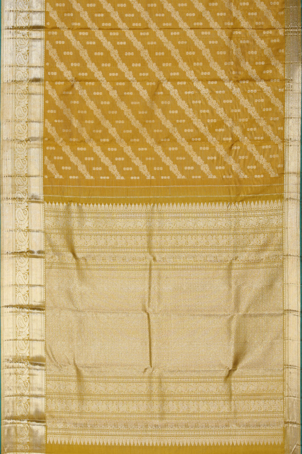 Collection of Kanchipuram Silk Spring Yellow Saree in a gallery layout