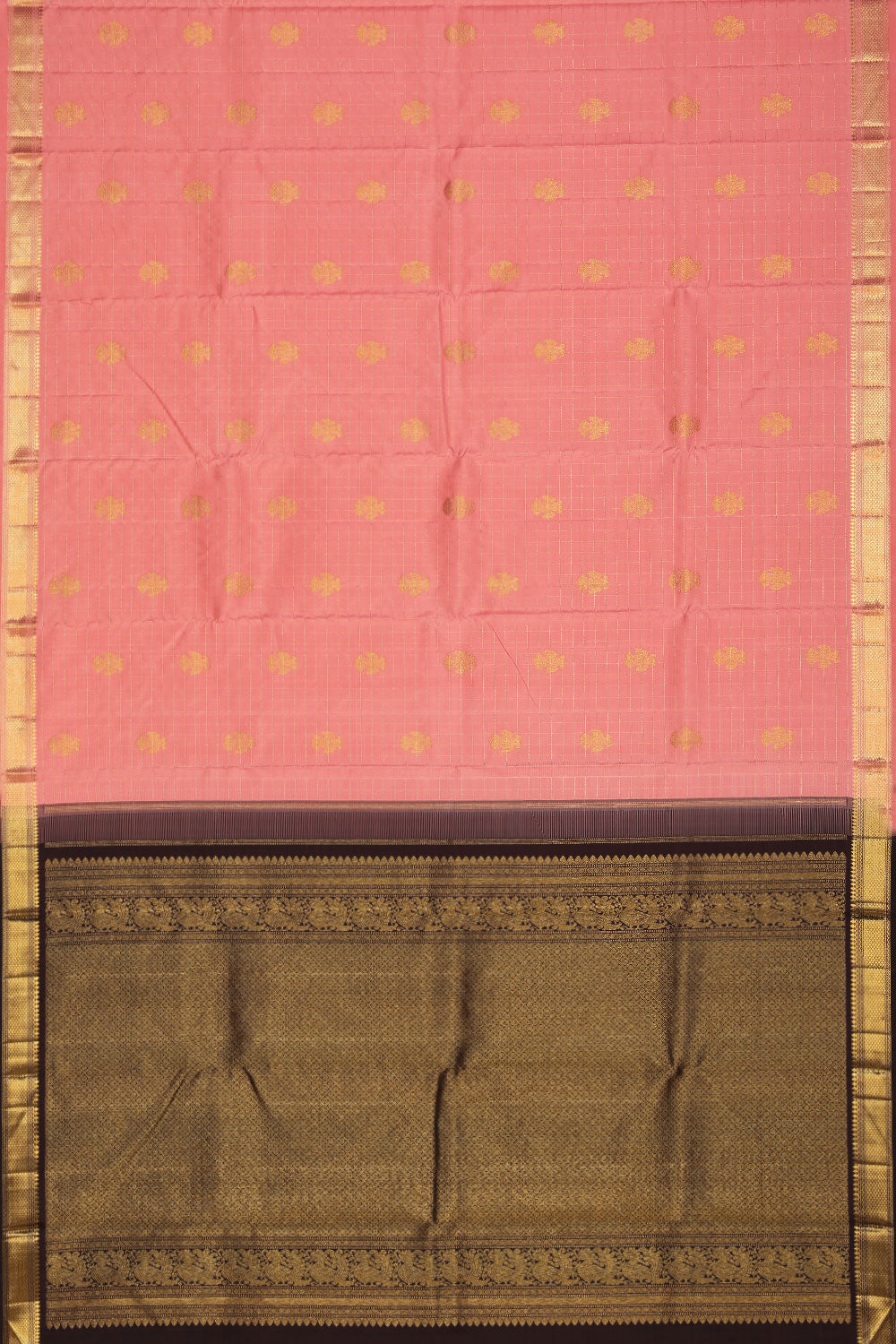 Collection of Arani Silk Peach Saree in a gallery layout