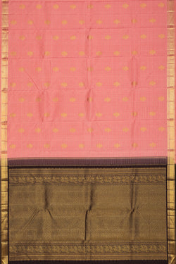 Collection of Arani Silk Peach Saree in a gallery layout