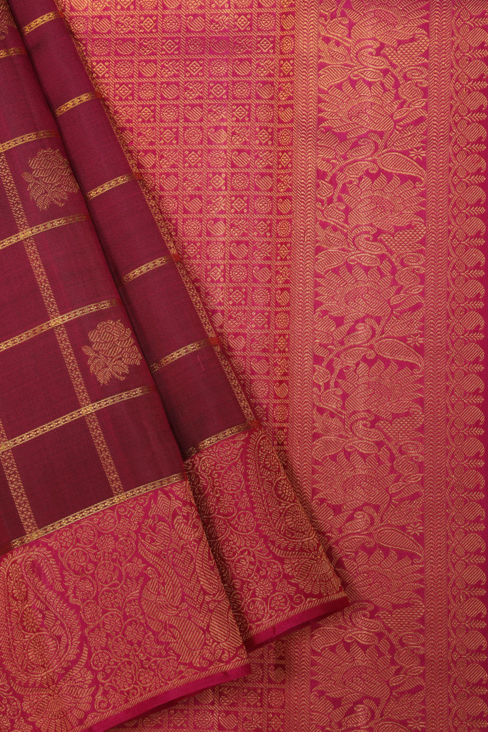 Arani Silk Plum Pink Saree