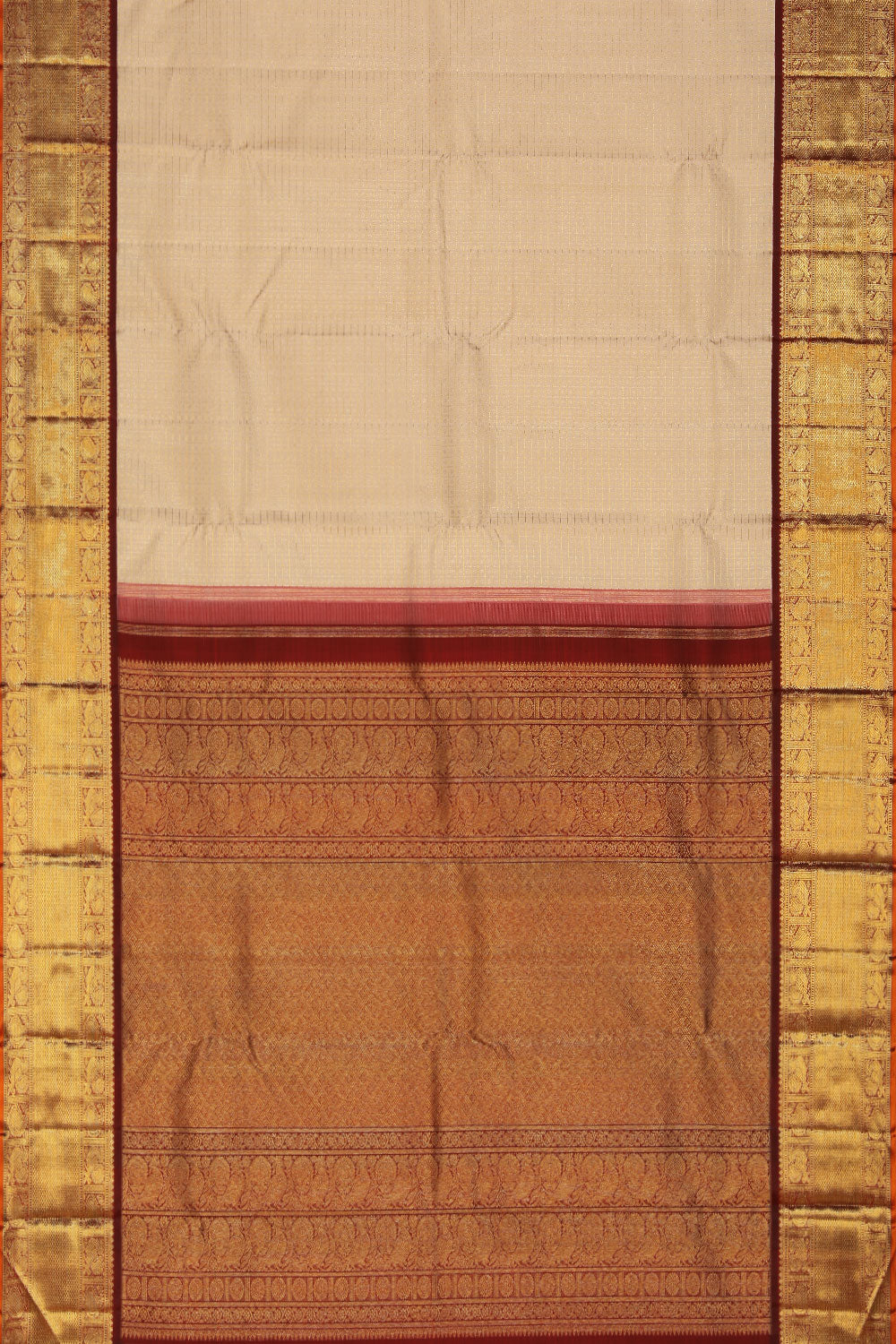 Kanchipuram Silk Off-White Saree