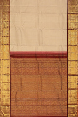 Image of Kanchipuram Silk Off-White Saree