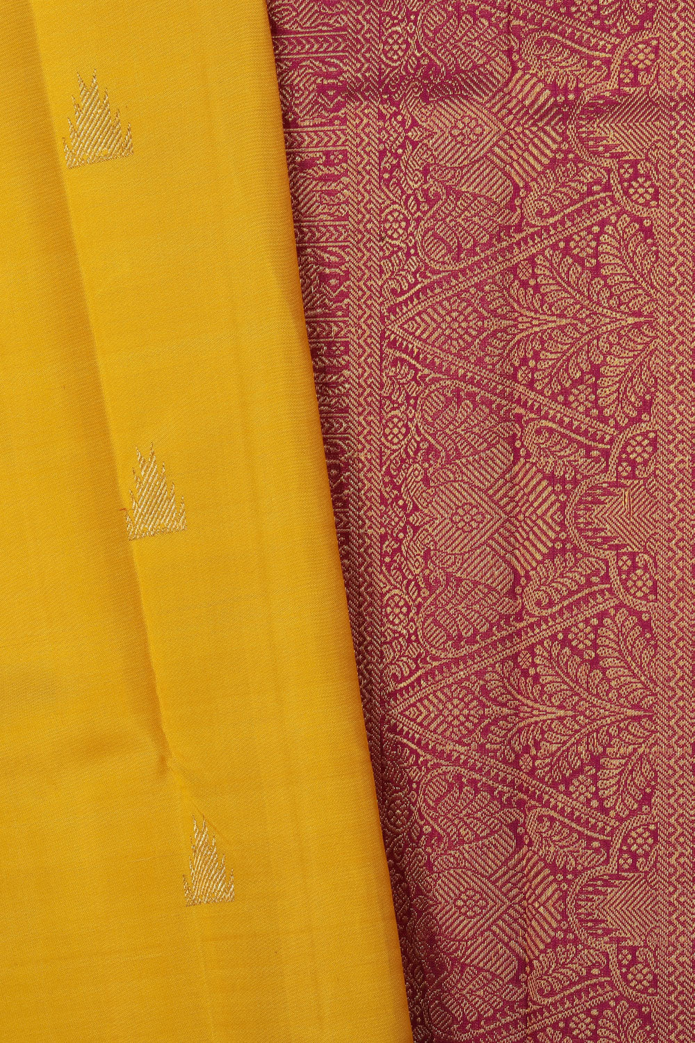 Kanchipuram Silk Yellow Saree