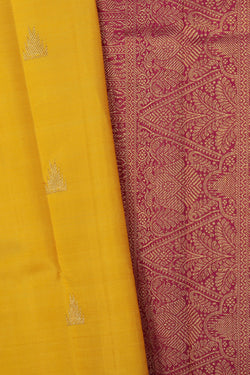 Image of Kanchipuram Silk Yellow Saree