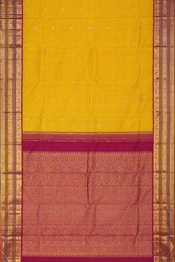 Image of Kanchipuram Silk Yellow Saree