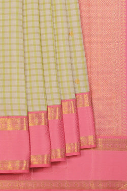 Collection of Kanchipuram Silk Pastel Green Saree in a gallery layout