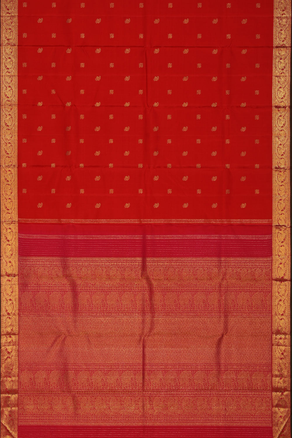 Collection of Kanchipuram Silk Red Saree in a gallery layout