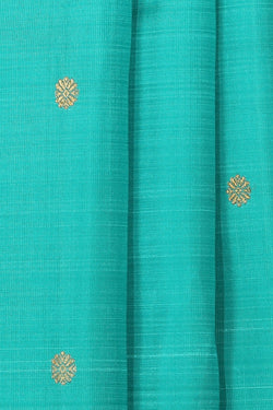 Collection of Kanchipuram Silk Sea Green Saree in a gallery layout