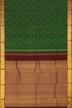 Collection of Kanchipuram Silk Green Saree in a gallery layout