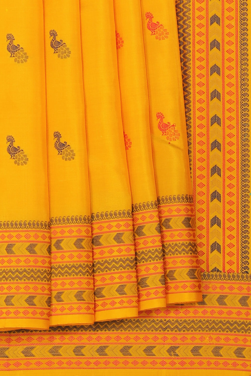 Kanchipuram Silk Yellow Saree