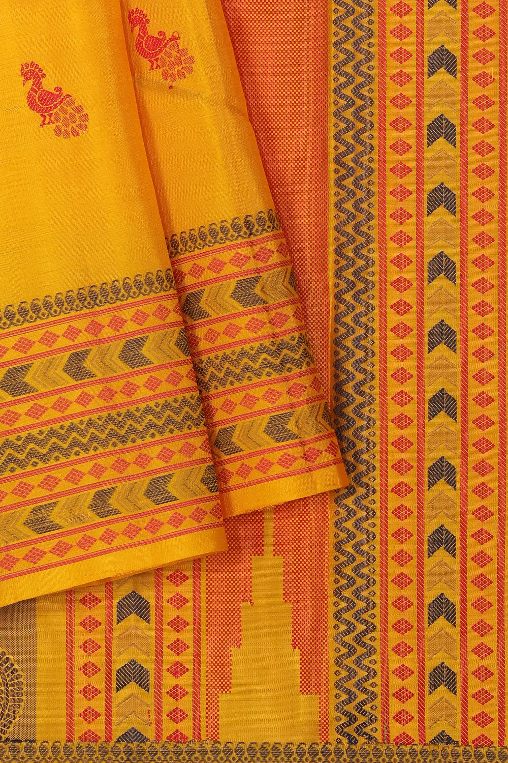 Kanchipuram Silk Yellow Saree