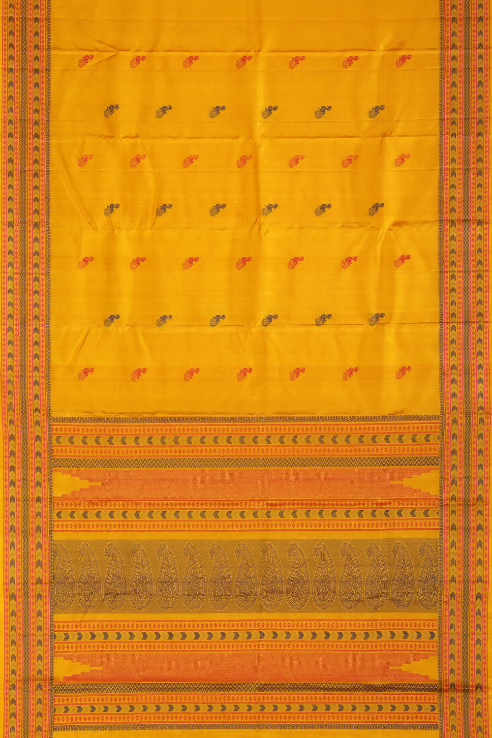 Kanchipuram Silk Yellow Saree