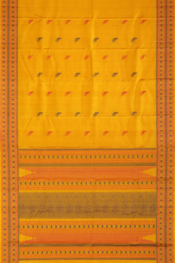 Image of Kanchipuram Silk Yellow Saree