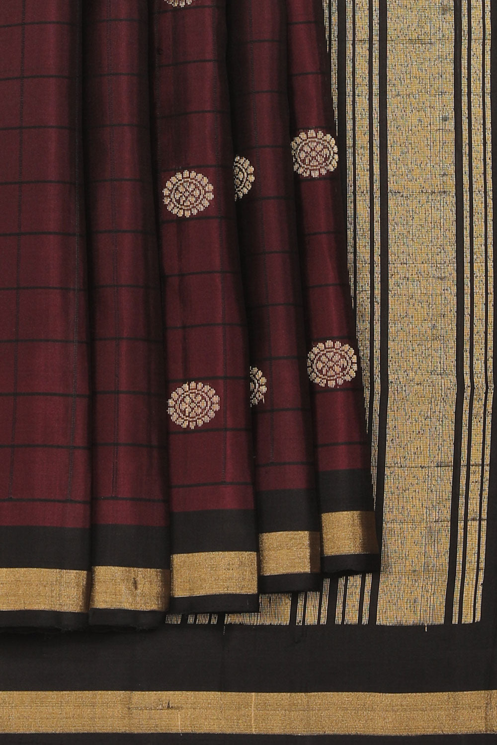 Collection of Kanchipuram Silk Violet Saree in a gallery layout