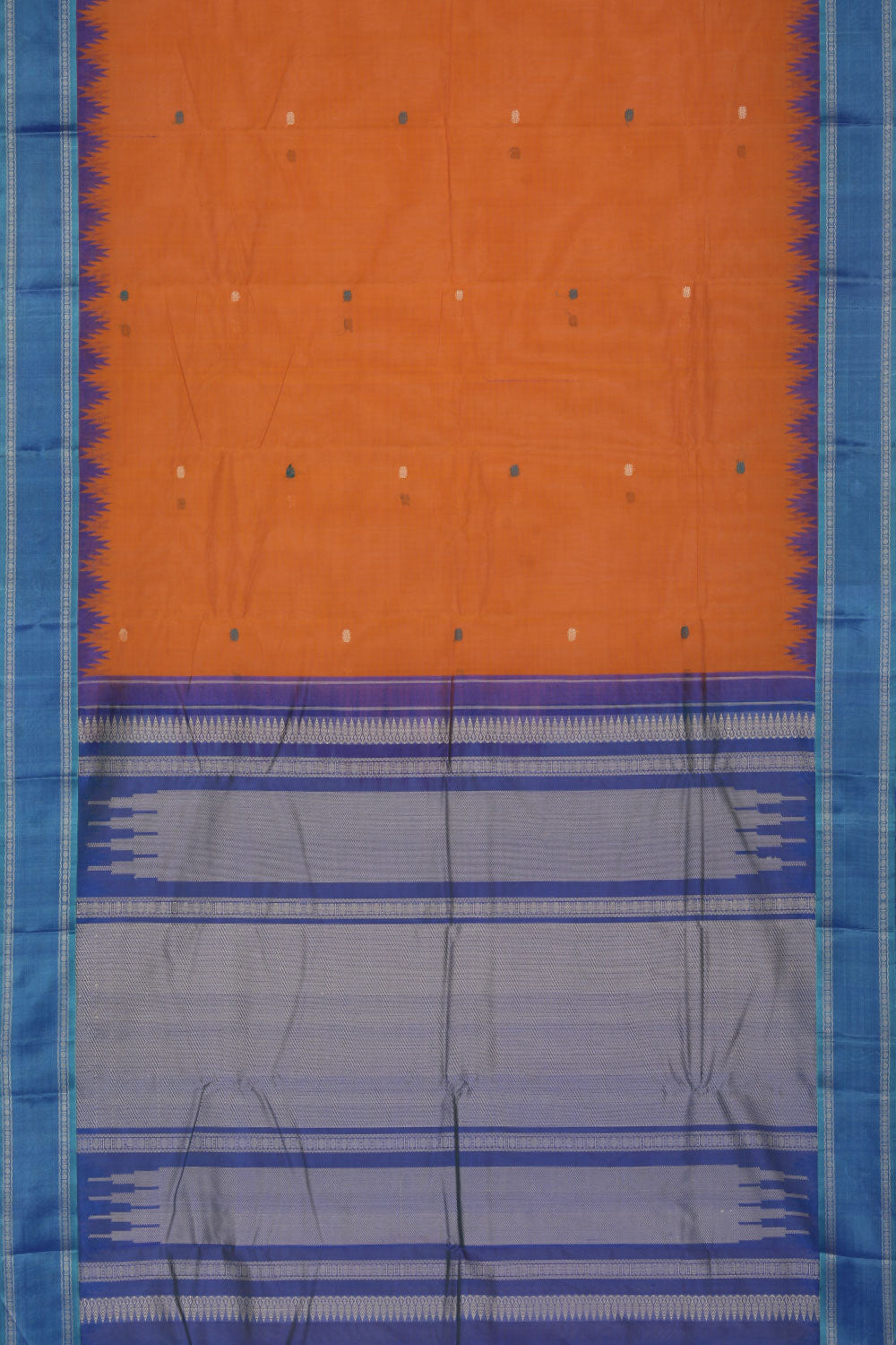 Collection of Kanchipuram Cotton Mustard Saree in a gallery layout