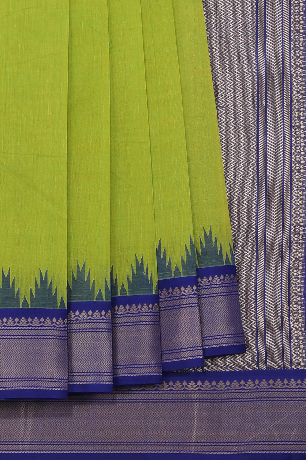 Collection of Kanchipuram Cotton Green Saree in a gallery layout