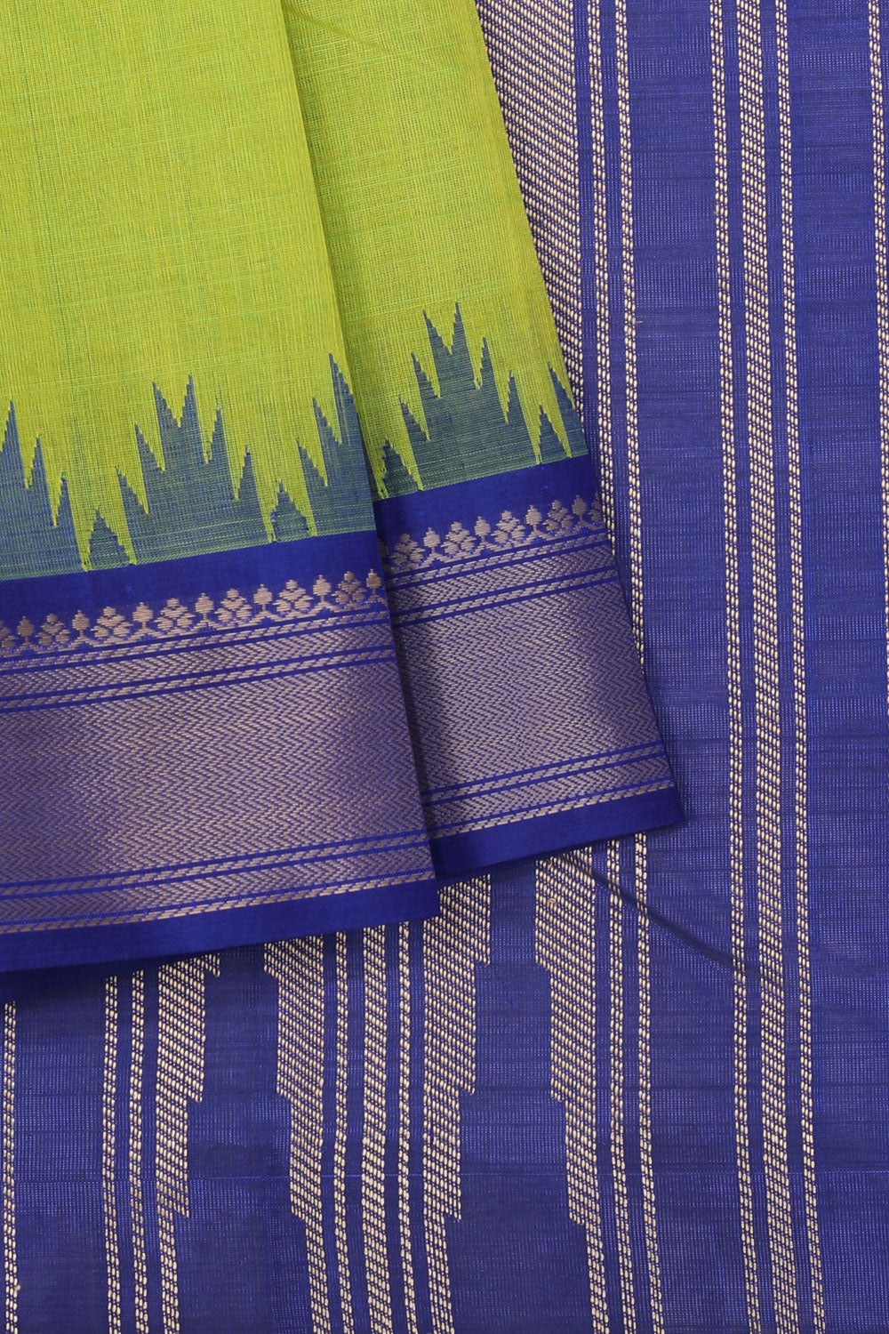 Collection of Kanchipuram Cotton Green Saree in a gallery layout