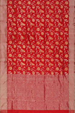 Image of Chanderi Fuchsia-Pink Saree