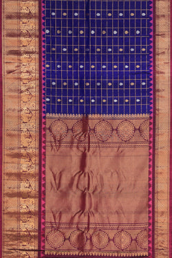 Image of Gadwal Silk Purple Saree