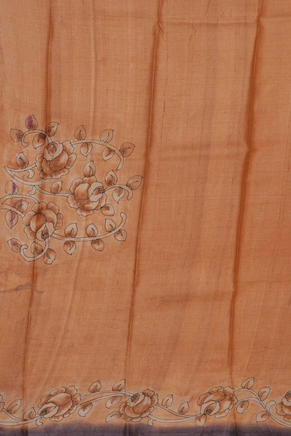 Image of Tussar Silk Embroidery Saree