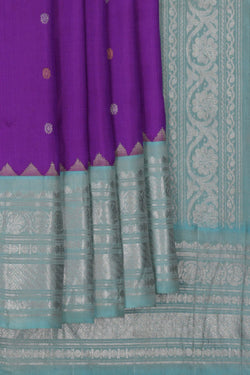 Image of Gadwal Silk Purple Saree